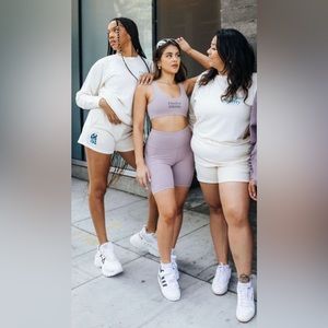 Twelve Three Thirty Mauve Sports Bra and Biker Short Set